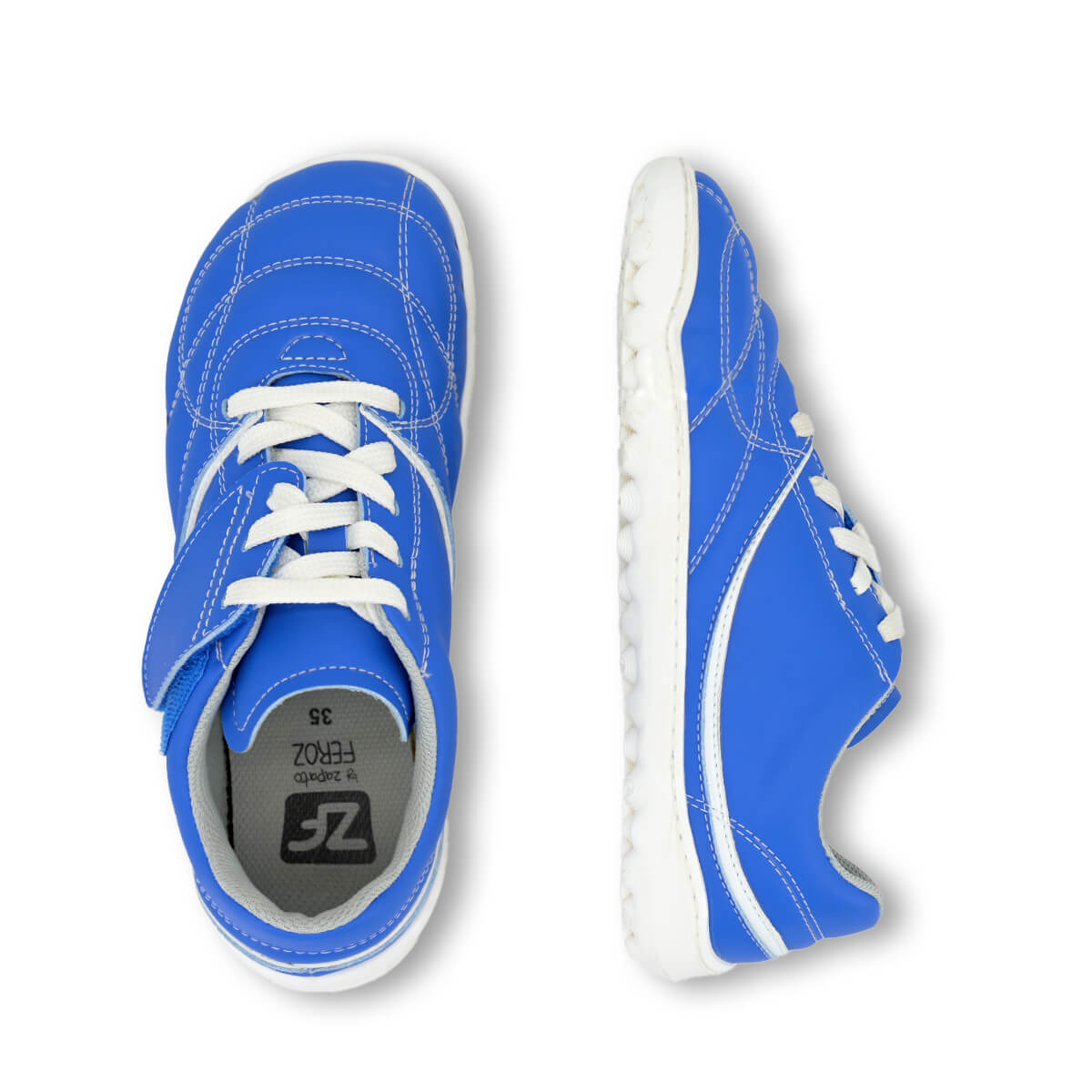 bota futbol sala barefoot azul royal blanco amunt ss25 03