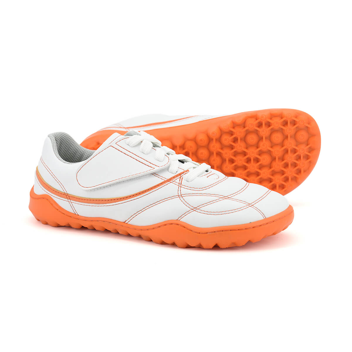botas futbol sala barefoot blanco naranja amunt ss25 02