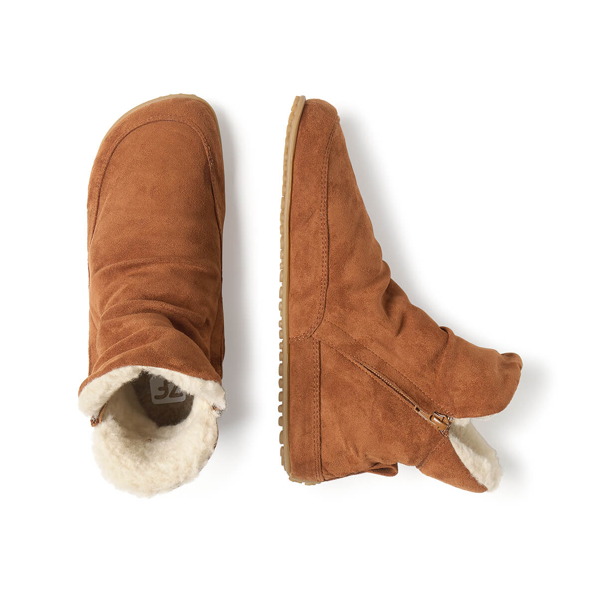 botines minimalistas diario piel color nut nuez marron claro chelva adulto aw25 03