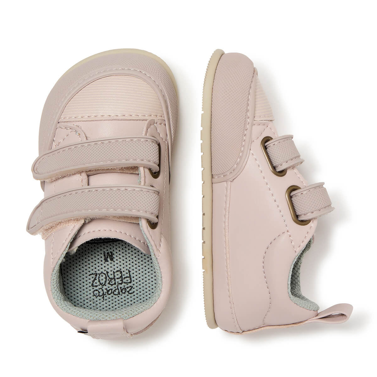 calzado barefoot bebe respeta forma natural movimiento pies libres color rosa palo claro moraira feroz aw24 03