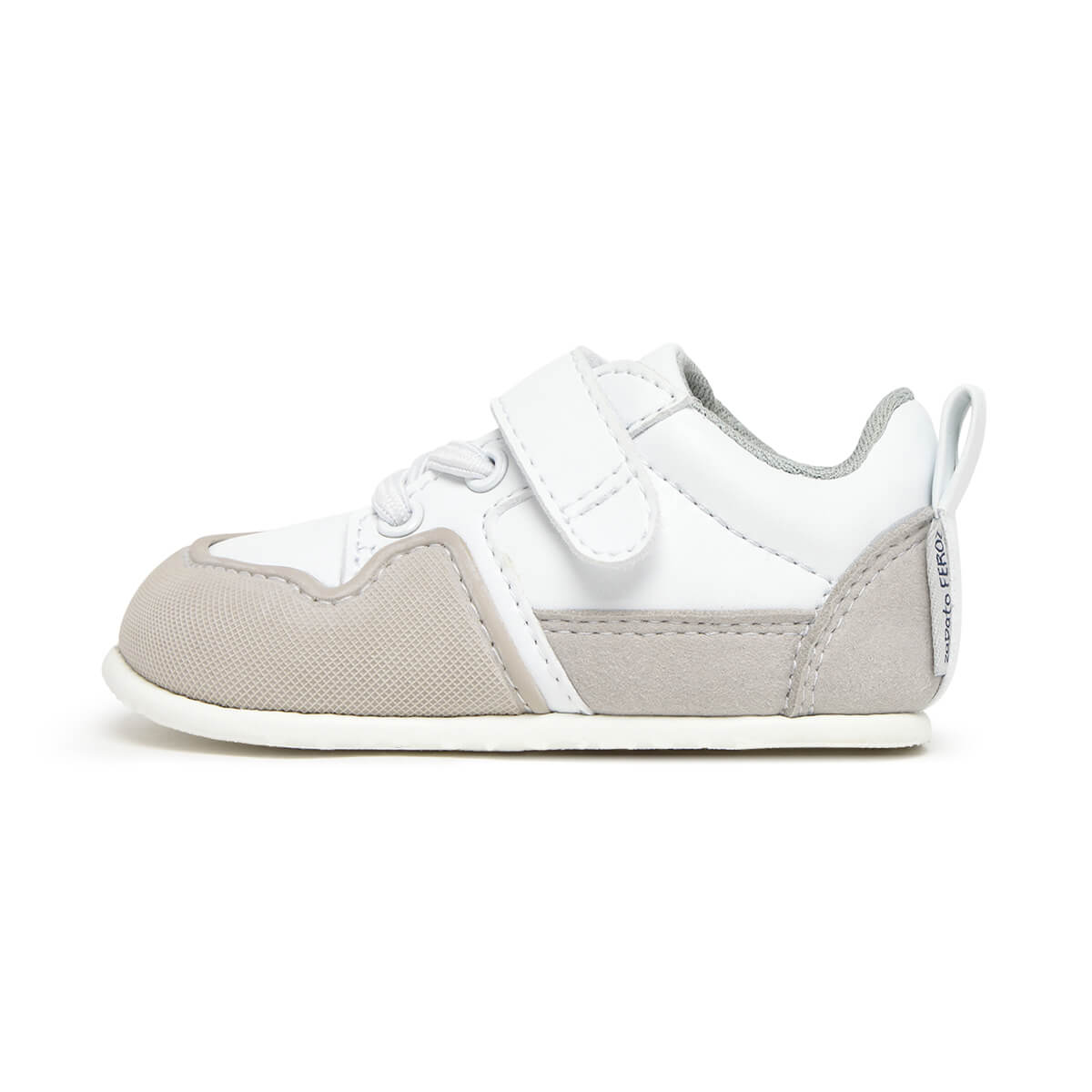 calzado barefoot suela fina flexible color blanco gris bebes cheste feroz AW25 01