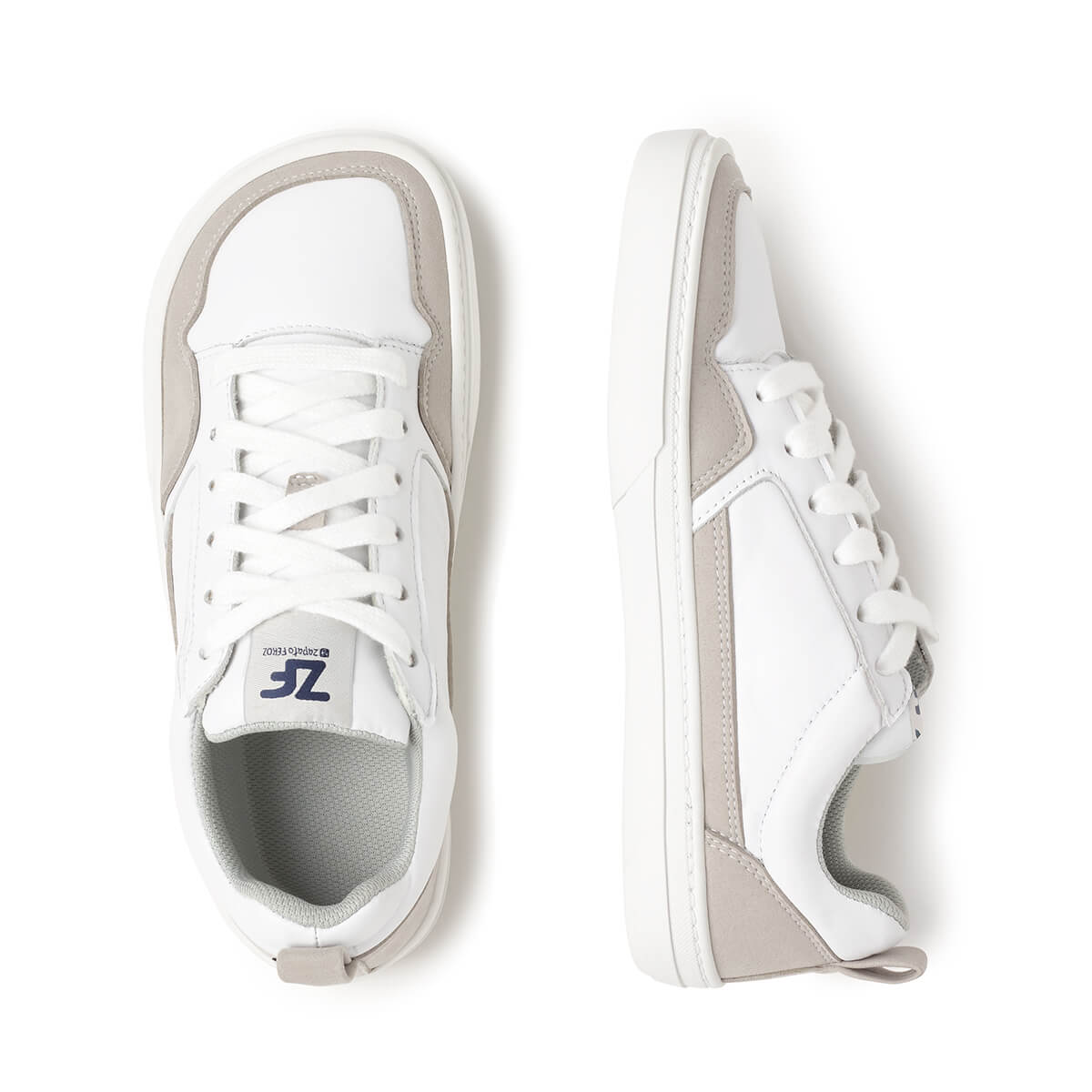 calzado barefoot urbano hombre mujer chicos chicas microfibra blanco gris cheste freekers aw24 03