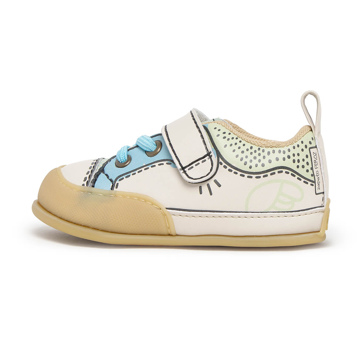calzado barefoot uso deportivo todos dias infantil color verdebeige paterna comic feroz aw25 01