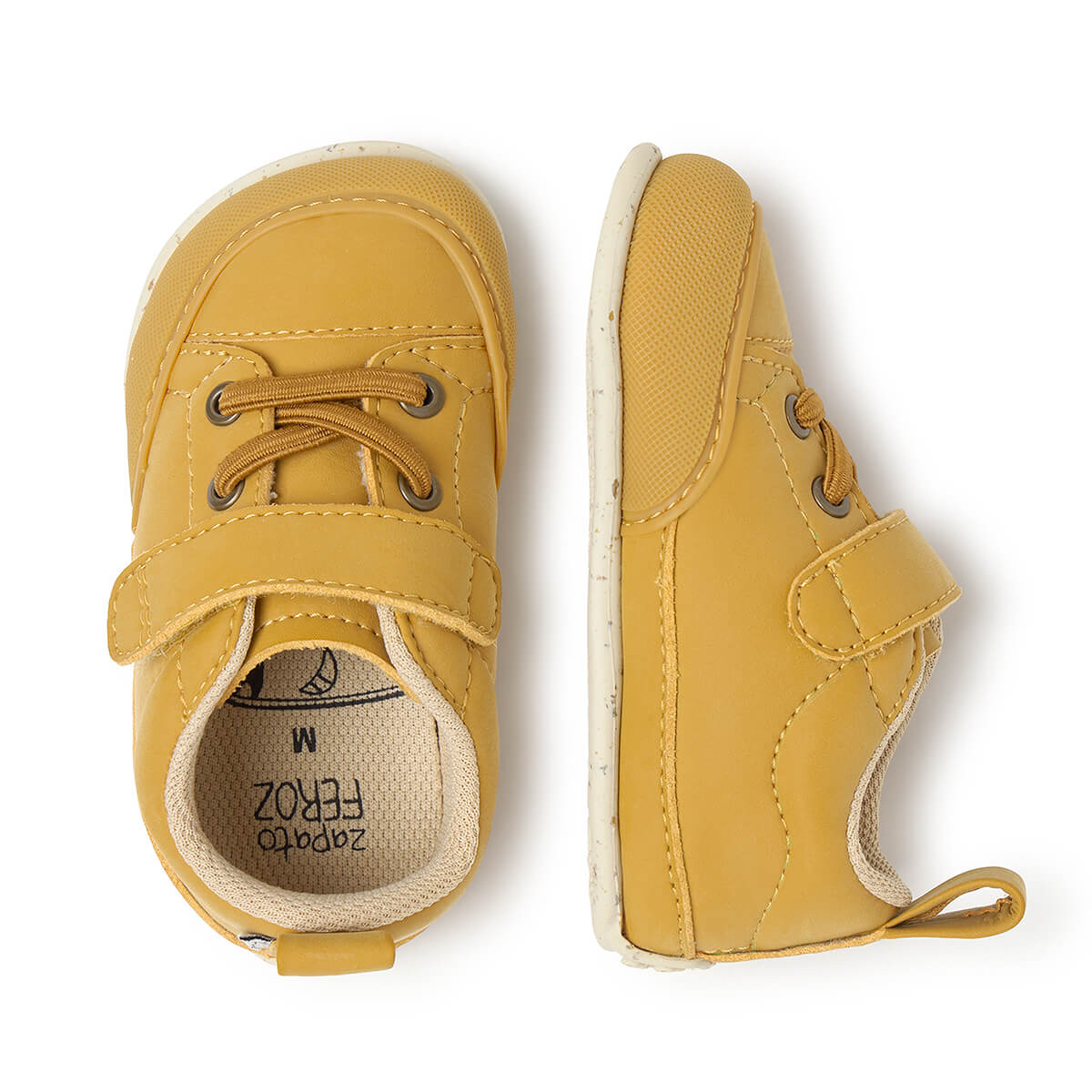 calzado barefoot vegano forma pie espacio dedos ninos ninas color mostaza paterna feroz aw25 03
