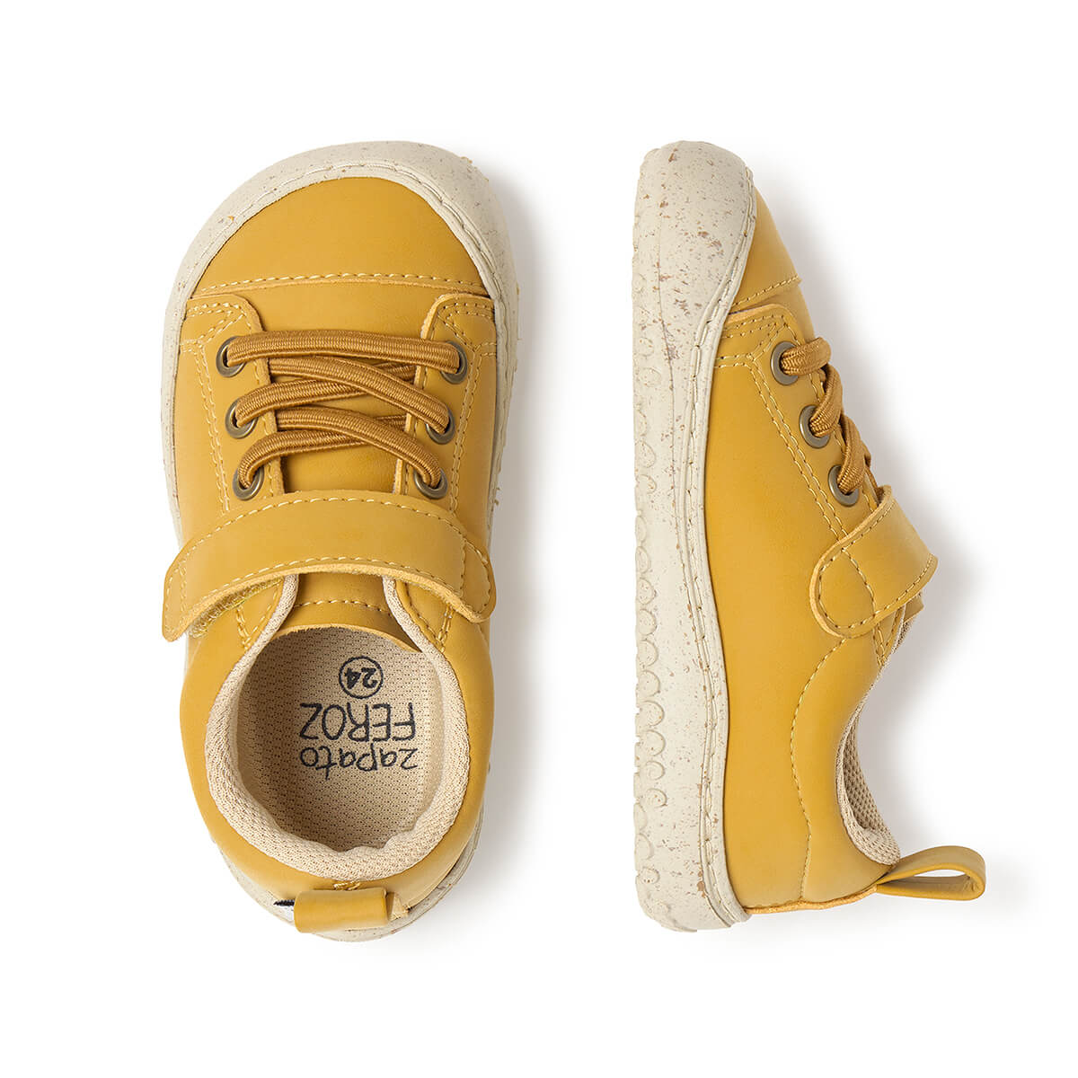 calzado barefoot vegano forma pie espacio dedos ninos ninas color mostaza paterna rocker aw25 03