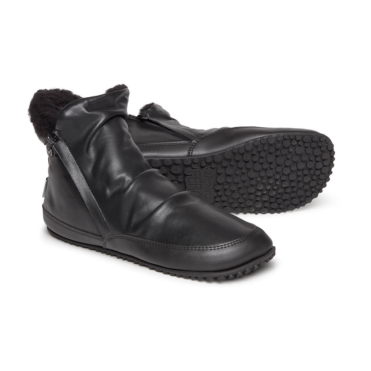 calzado botas barefoot comodas flexibles piel color negro chelva adulto aw25 02