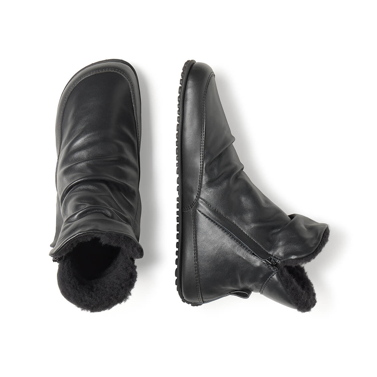 calzado botas barefoot comodas flexibles piel color negro chelva adulto aw25 03