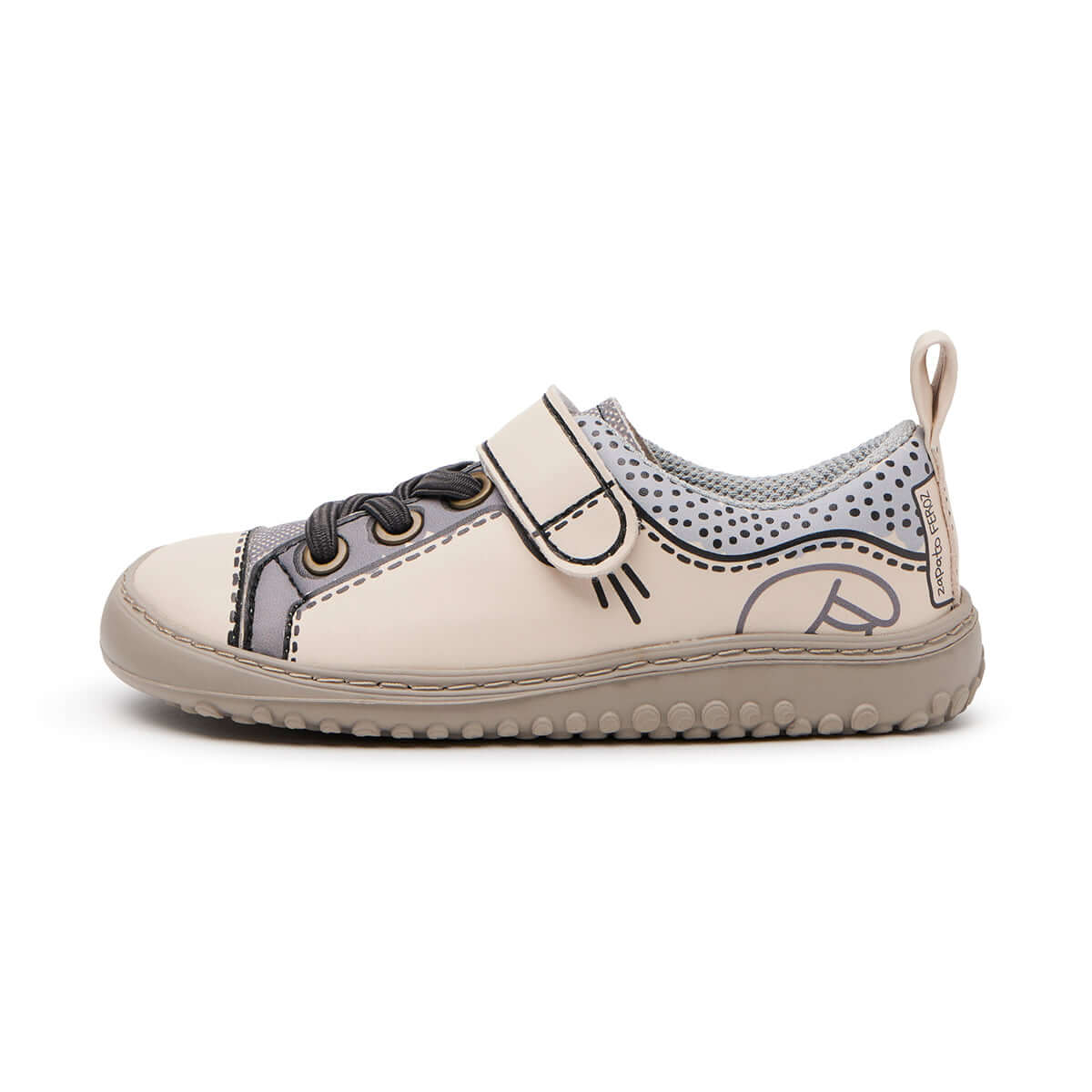 calzado minimalista vegano microfibra facil limpiar poner quitar color gris paterna comic rocker aw24 01