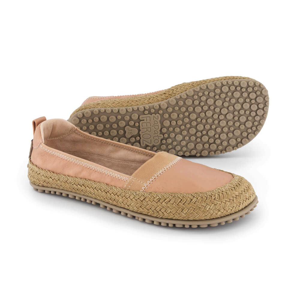 calzado respetuoso alpargatas unisex suela cuerda esparto transpirables color rosa claro palo verano teulada ss24 02