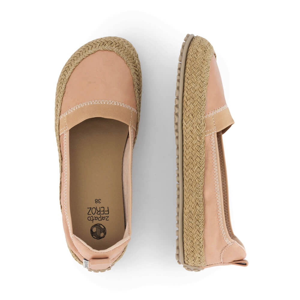 calzado respetuoso alpargatas unisex suela cuerda esparto transpirables color rosa claro palo verano teulada ss24 03