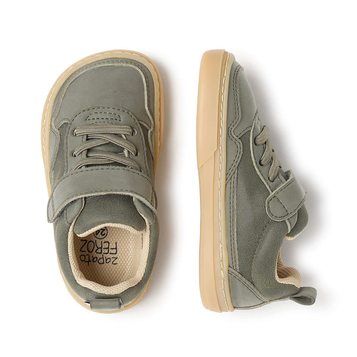 calzado respetuoso tejido microfibra faura color kaki rocker aw25 03