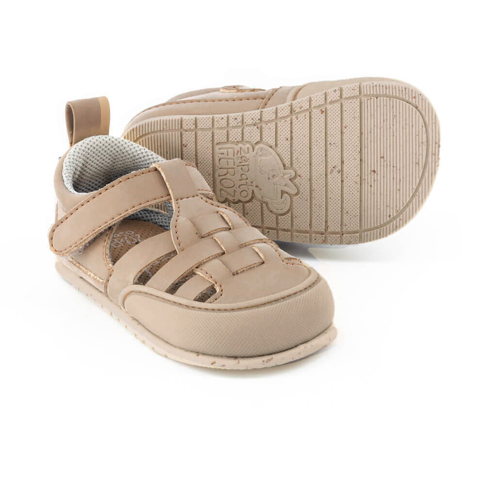 calzado verano sandalias veganas bebes color piedra gris oscuro puntitos tabarca ulises feroz ss24  