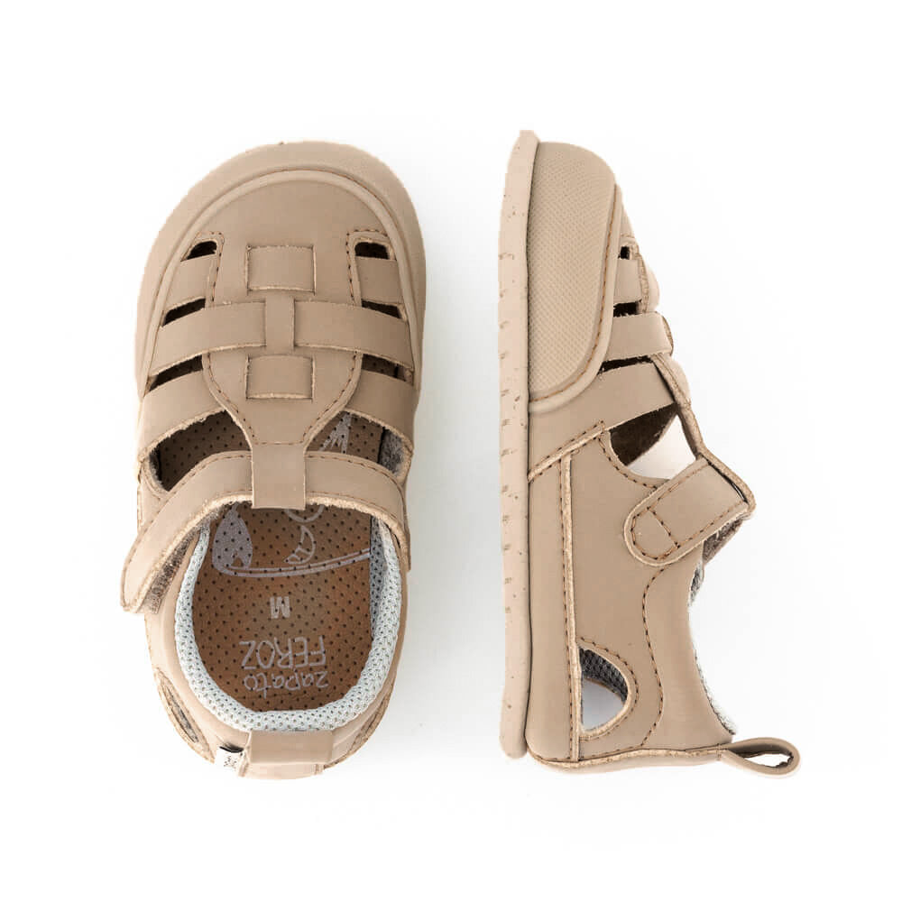 calzado verano sandalias veganas bebes color piedra gris oscuro puntitos tabarca ulises feroz ss24