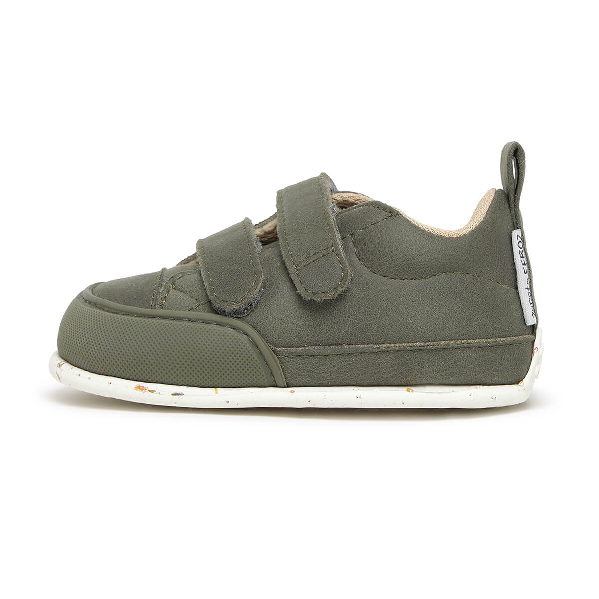 deportivas barefoot veganas faciles poner quitar bebes color verde kaki moraira feroz aw25 01