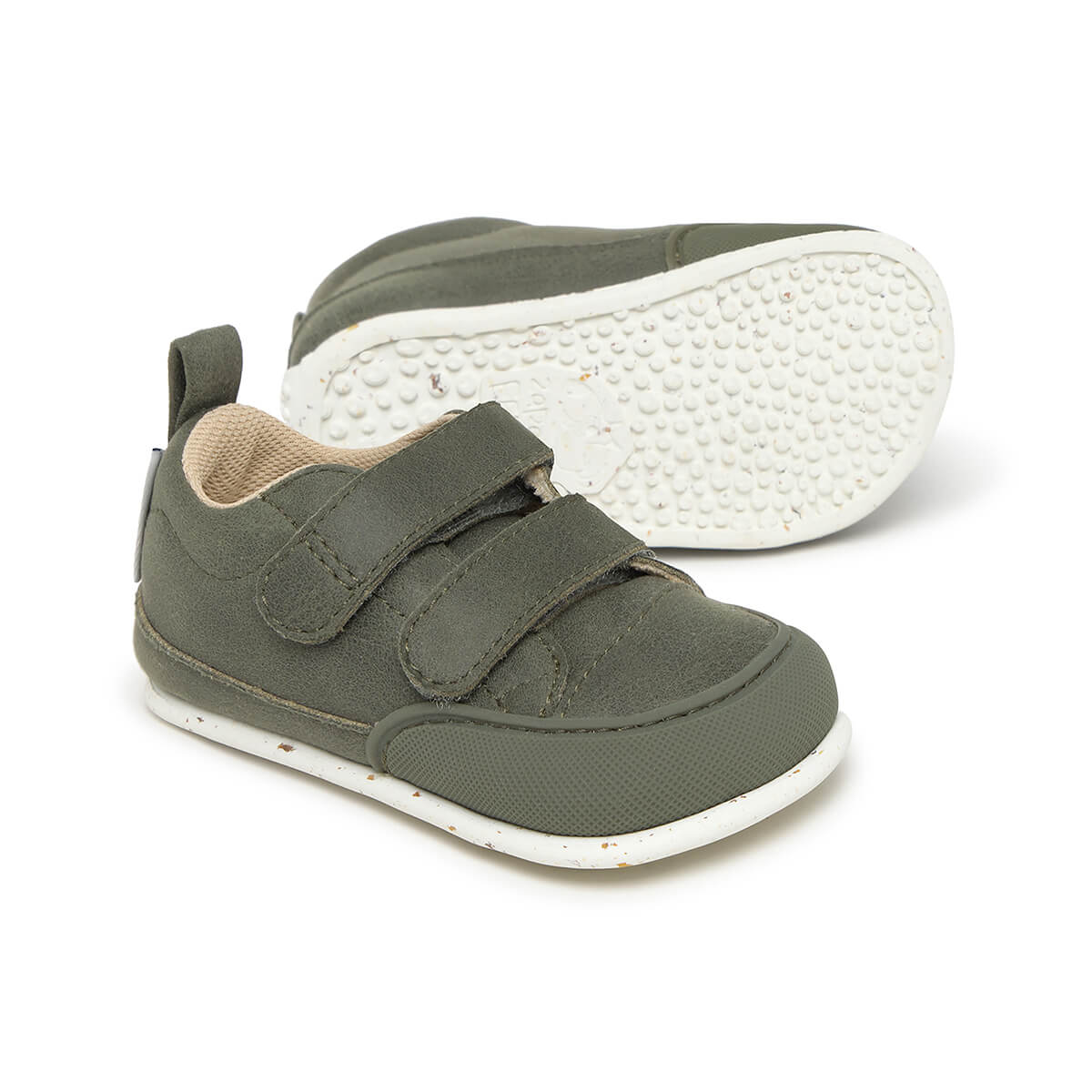 deportivas barefoot veganas faciles poner quitar bebes color verde kaki moraira feroz aw25 02