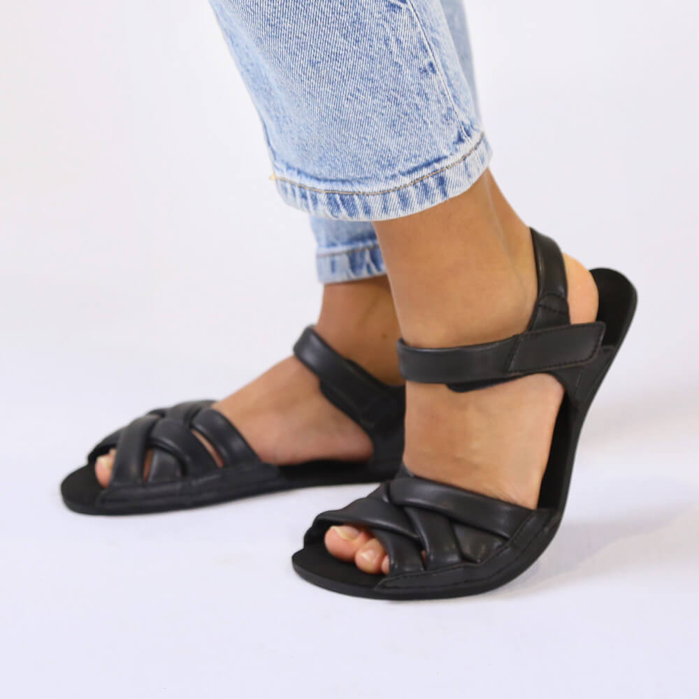 sandalias respetuosas piel natural velcro elasticos adulto mujer hombre primavera verano gandia