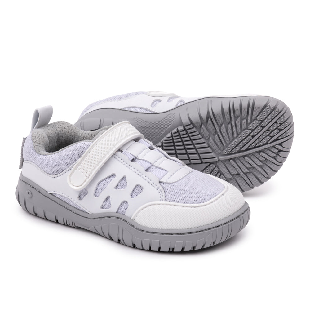 onil-rocker-lisos-aw23 Blanco microfibra . botas barefoot montana de colores para niños. Calzado respetuoso.