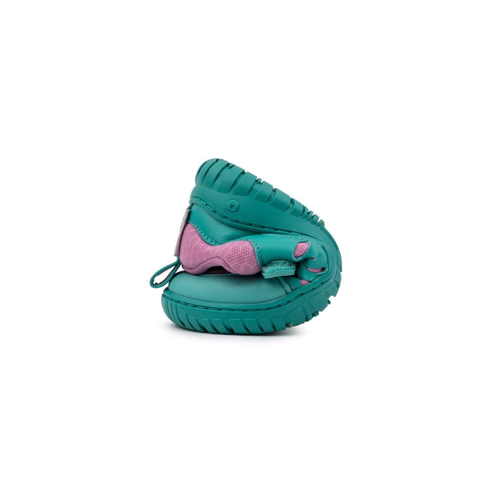 onil-rocker-lisos-aw23 Azul-Azul microfibra . botas barefoot montana de colores para niños. Calzado respetuoso.