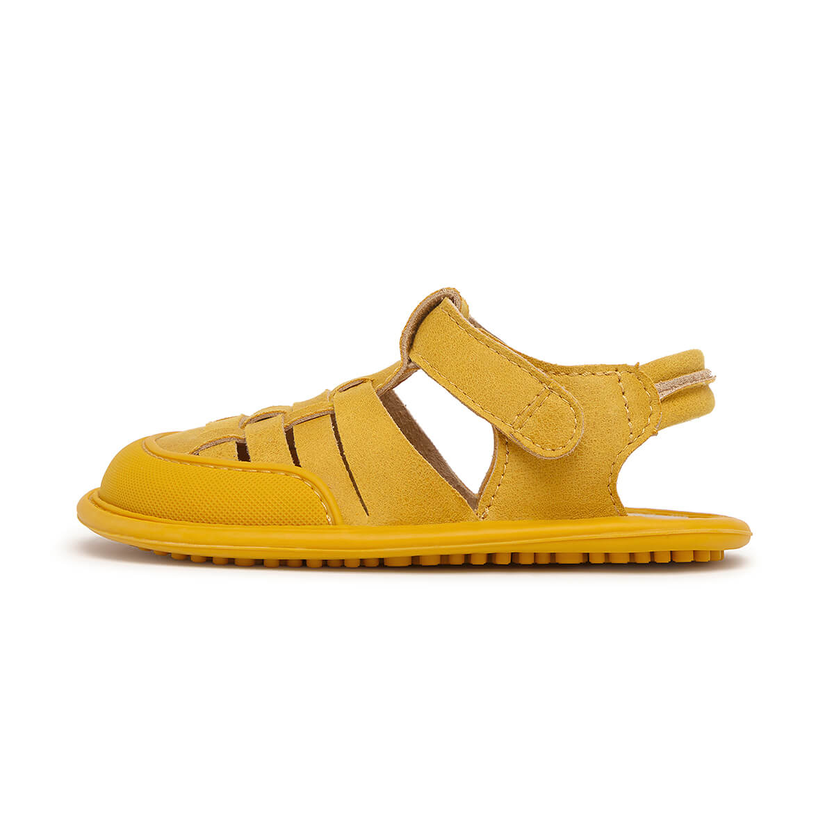 sandalia cangrejera barefoot infantil mostaza calpe rocker ss25 01