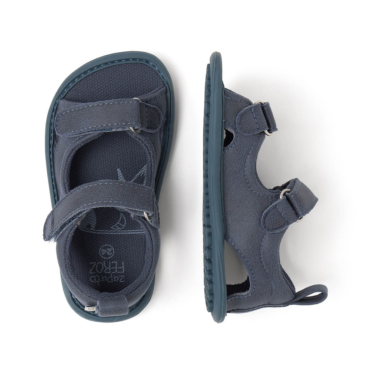 sandalia doble velcro barefoot infantil azul Saler rocker ss25 03