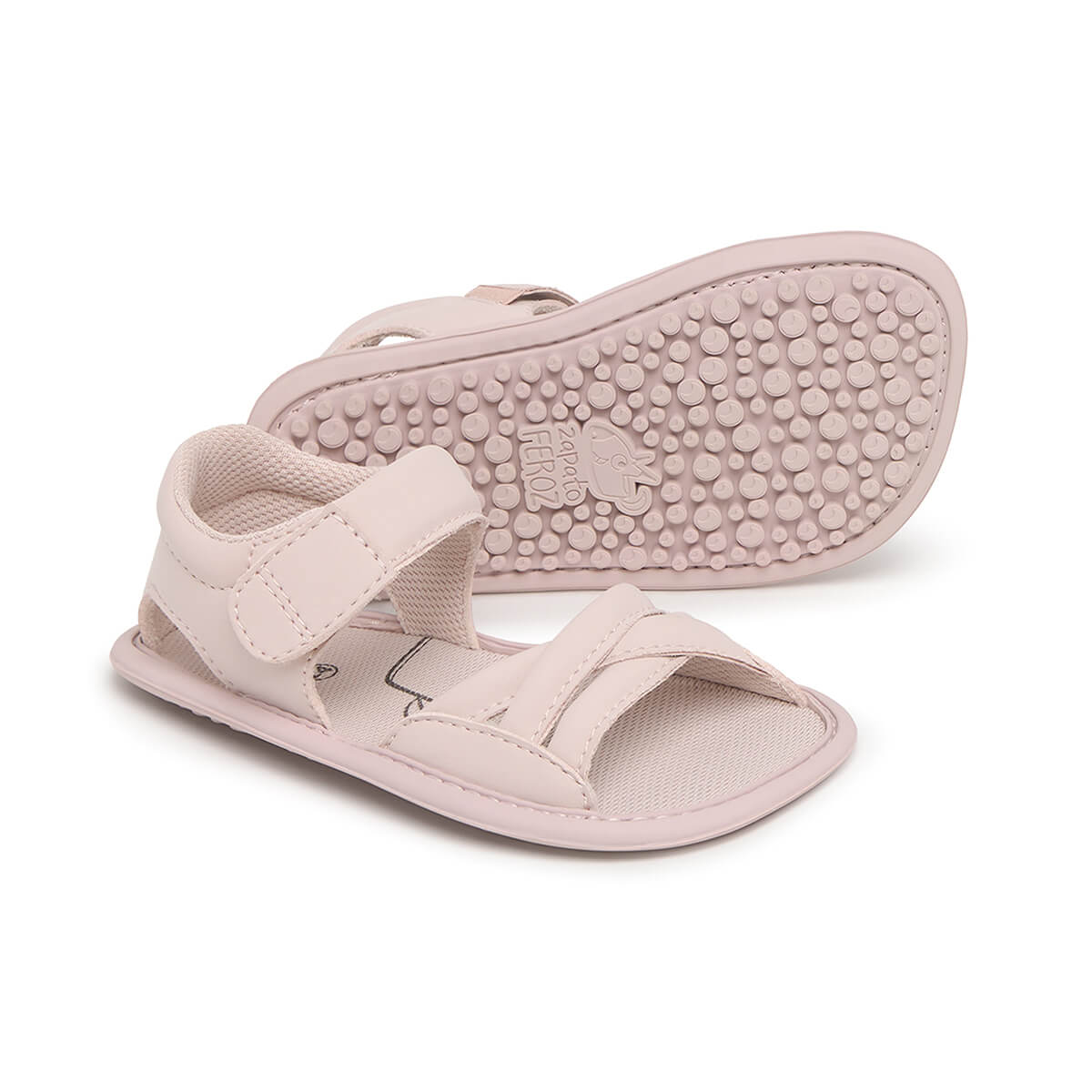 sandalia trenzada barefoot infantil rosa palo gandia rocker ss25 02