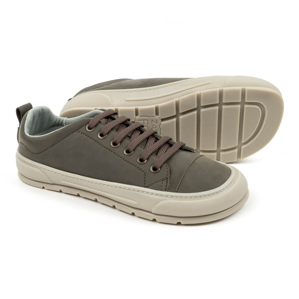 zapatilla barefoot adulto comodo unisex paterna ss23 nobuck kaki 02