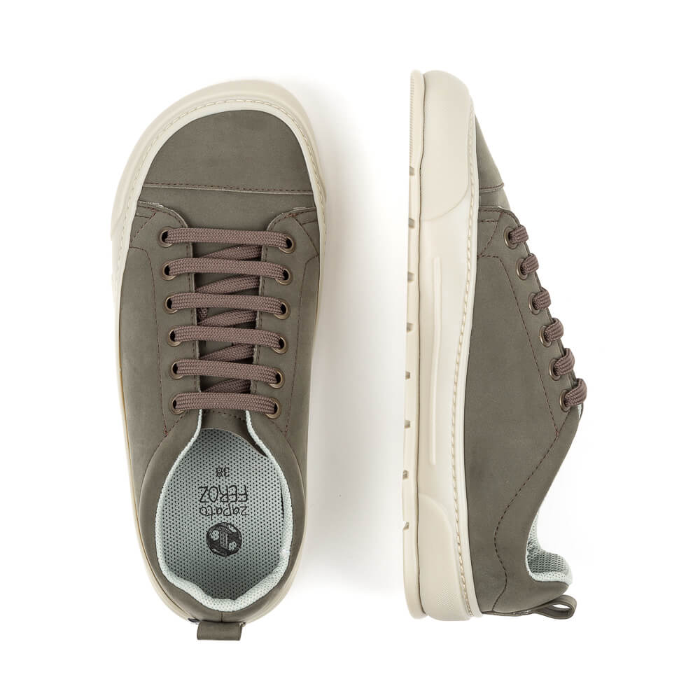 zapatilla barefoot adulto comodo unisex paterna ss23 nobuck kaki 03