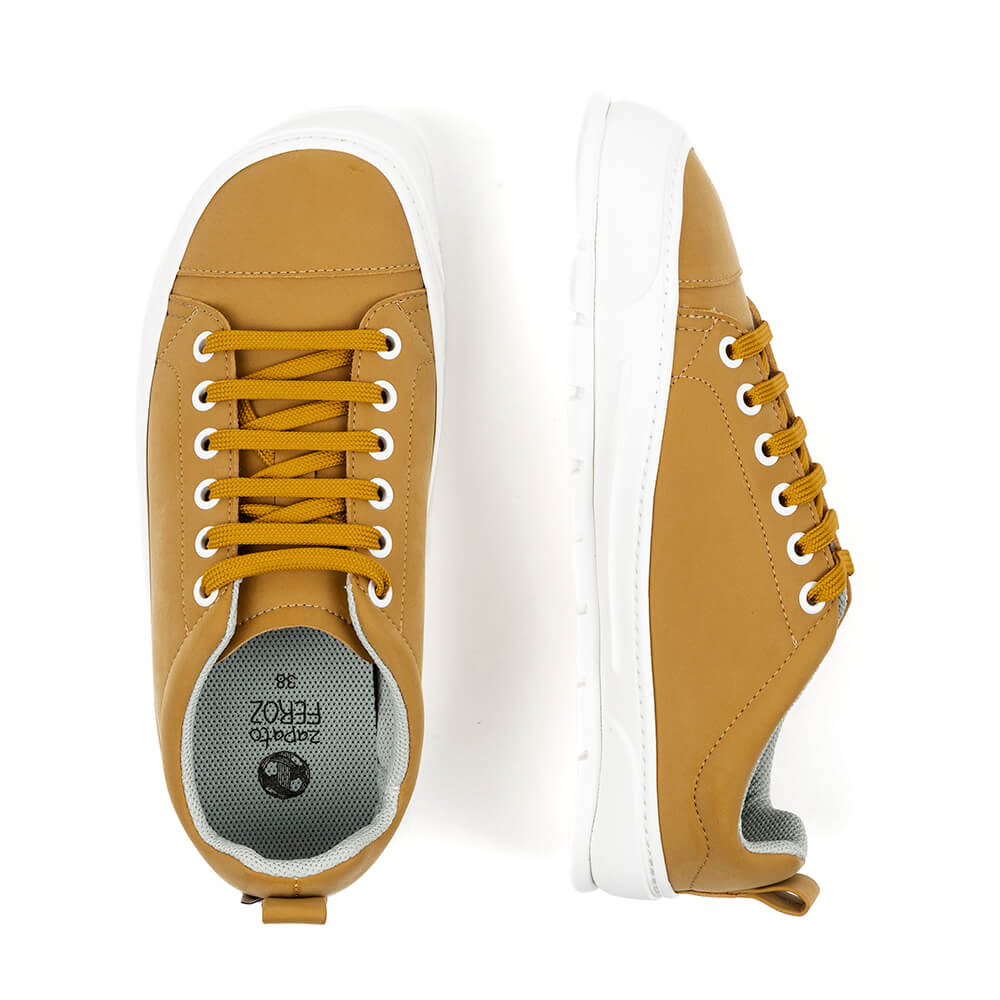 zapatilla barefoot adulto comodo unisex paterna ss23 nobuck mostaza 03