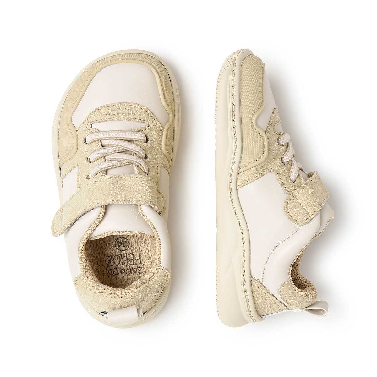 zapatilla deportiva infantil barefoot beige olocau rocker 03