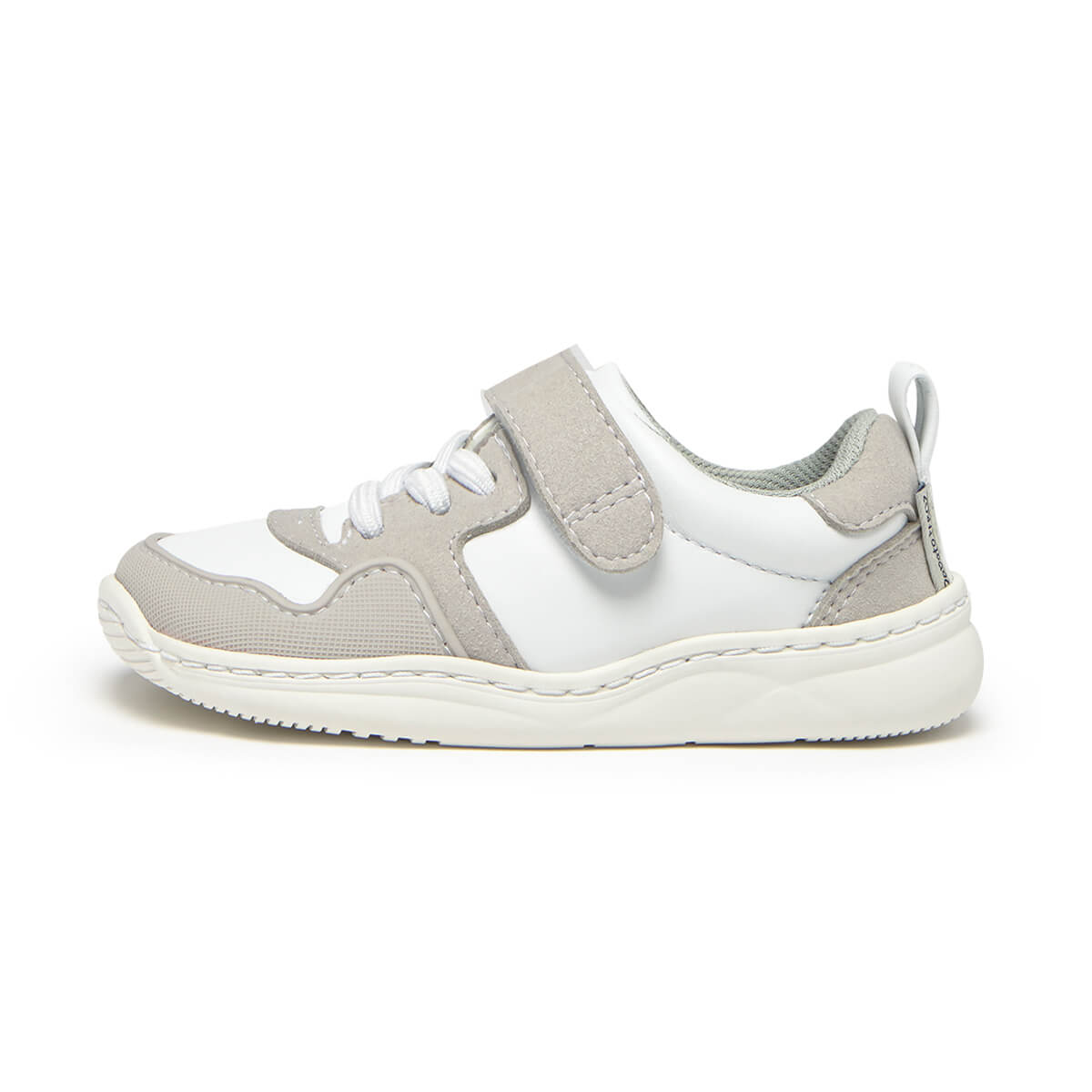 zapatilla deportiva infantil barefoot blanco gris olocau rocker 01