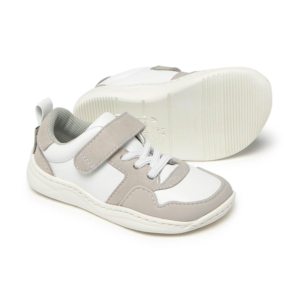 zapatilla deportiva infantil barefoot blanco gris olocau rocker 02