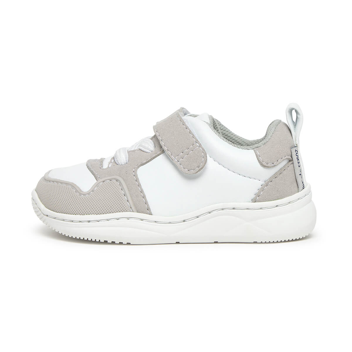 zapatilla deportiva infantil barefoot gris blanco olocau feroz 01