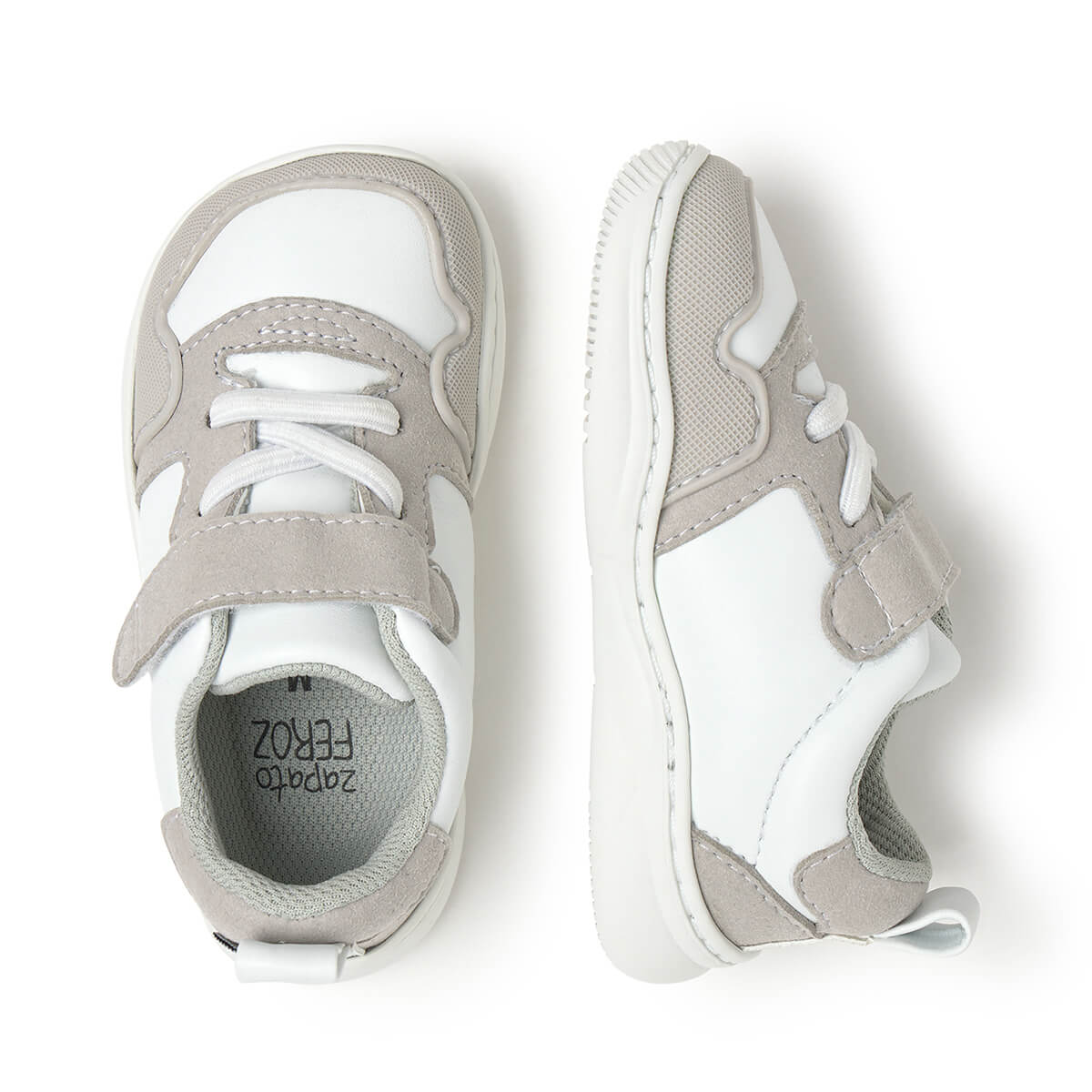zapatilla deportiva infantil barefoot gris blanco olocau feroz 03