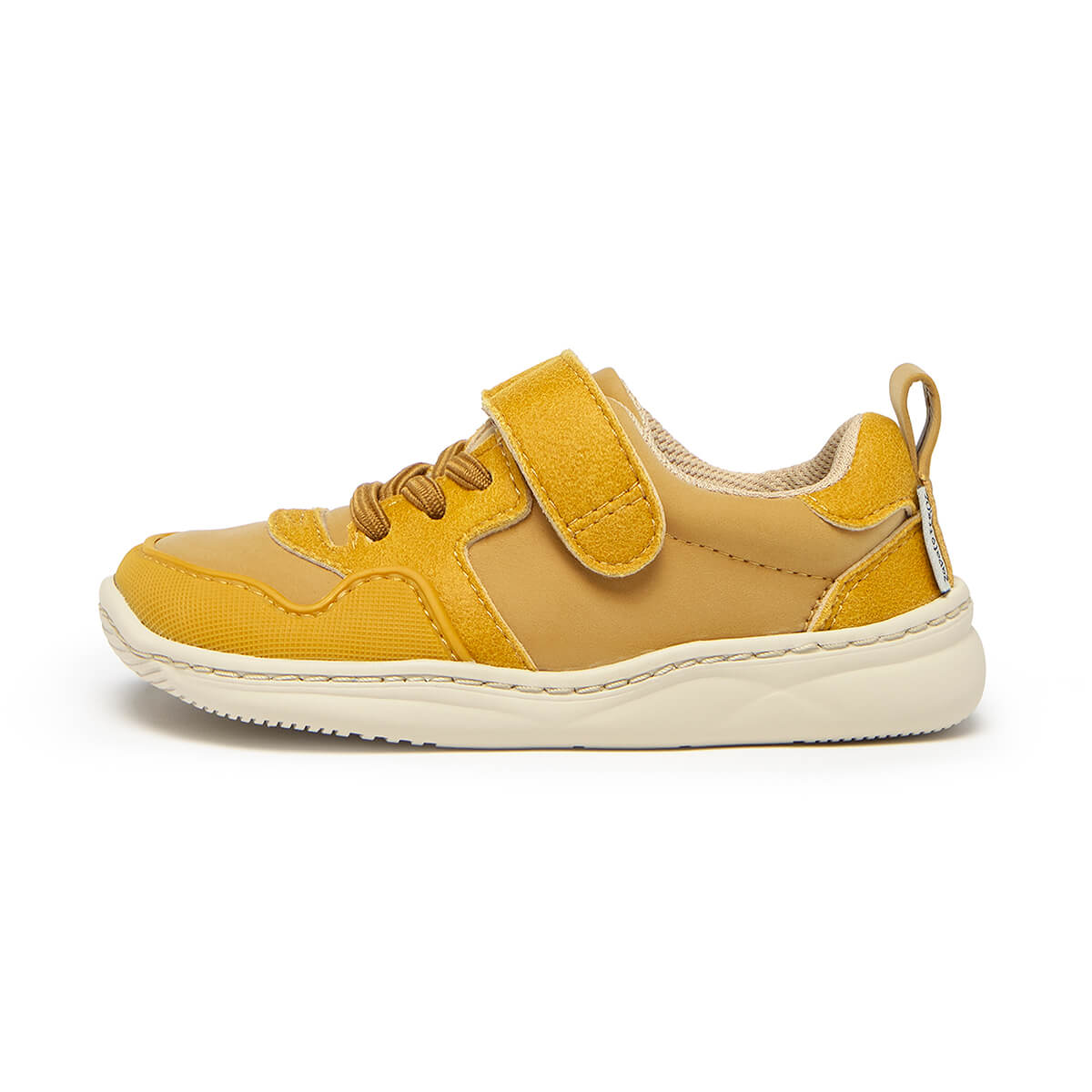 zapatilla deportiva infantil barefoot mostaza olocau rocker 01