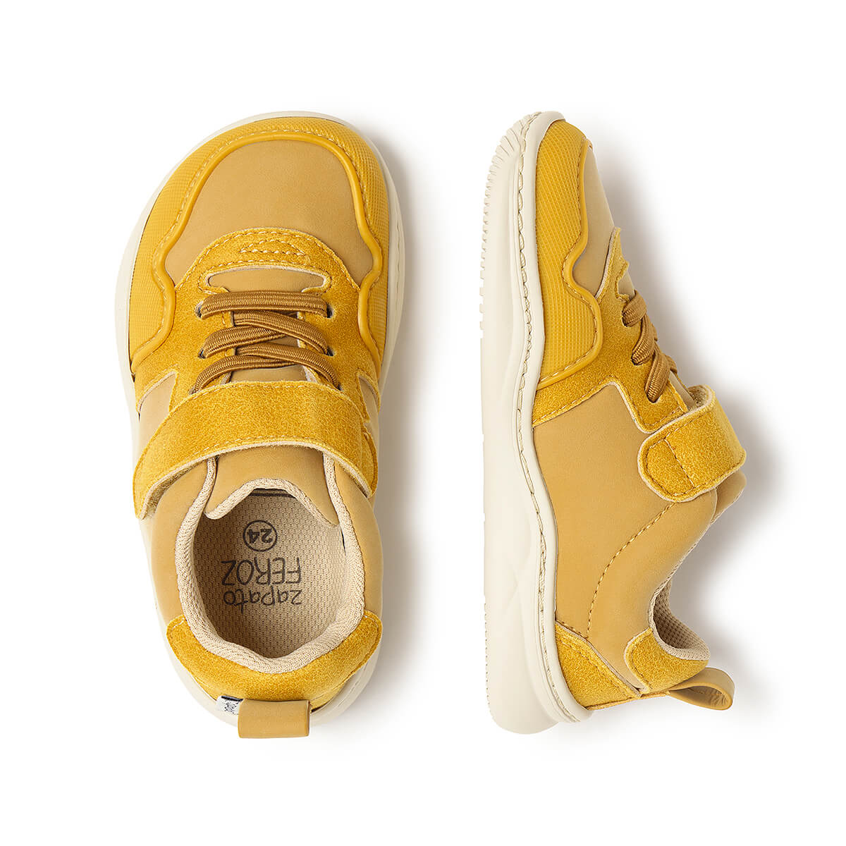 zapatilla deportiva infantil barefoot mostaza olocau rocker 03