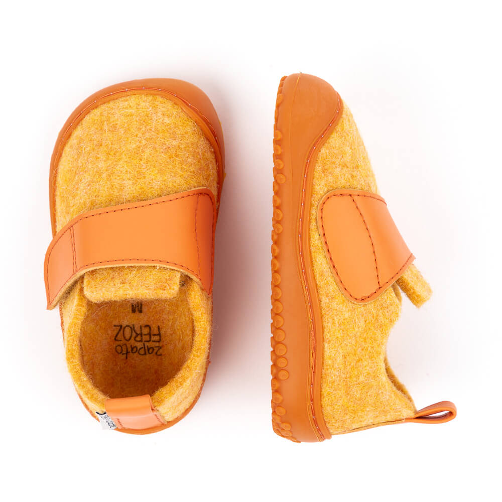 zapatilla pantufla andar por casa calzado interiores indoor calentita vallesa feroz naranja aw23