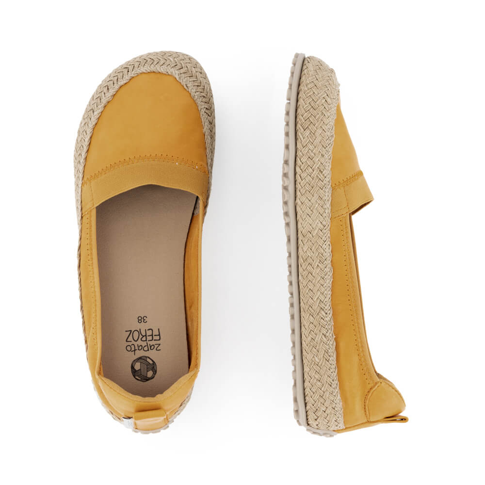 zapatillas alpargatas adulto unisex diseno minimalista respetuoso cuerda resinada piel amarillo mostaza teulada ss24 03