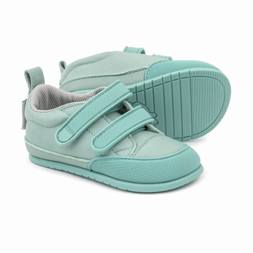 zapatillas deportivas calzado minimalista bebes velcro colores piel moraira feroz mint SS23 bod
