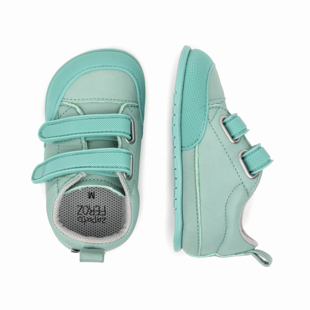 zapatillas deportivas calzado minimalista bebes velcro colores piel moraira feroz mint SS23 sup