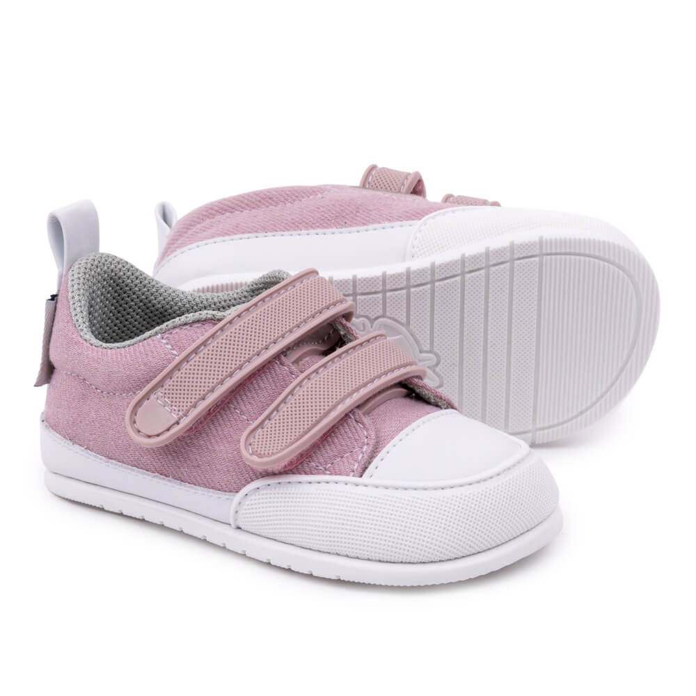 zapatillas deportivas calzado minimalista bebes velcro tejano colores moraira feroz rosa palo SS23 bod