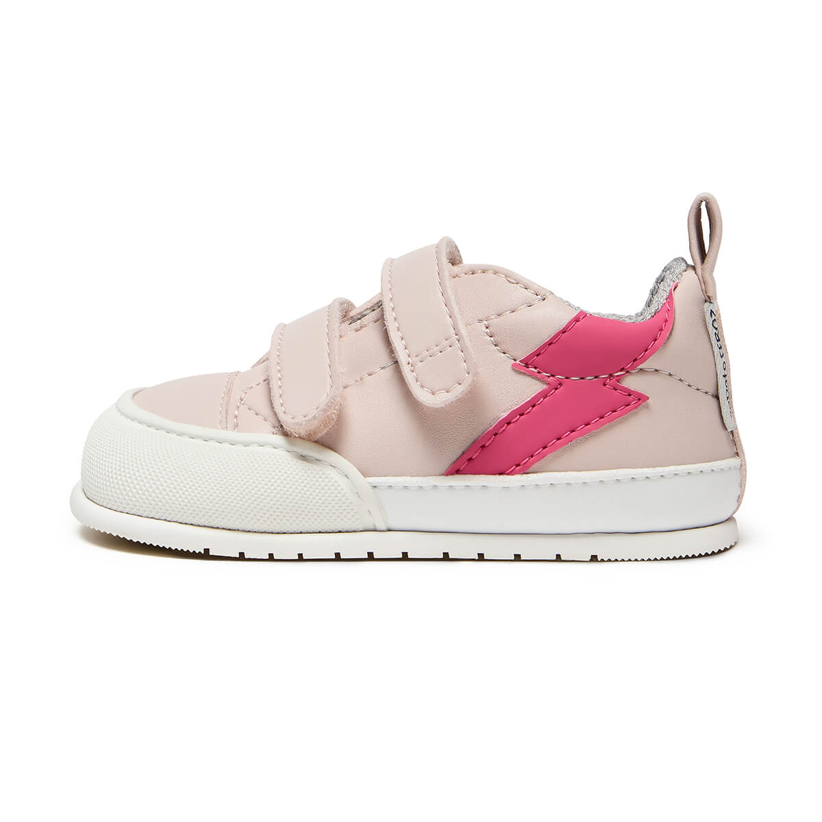 zapatillas deportivas infantiles doble velcro color rosa palo claro moraira rayo feroz aw24 01