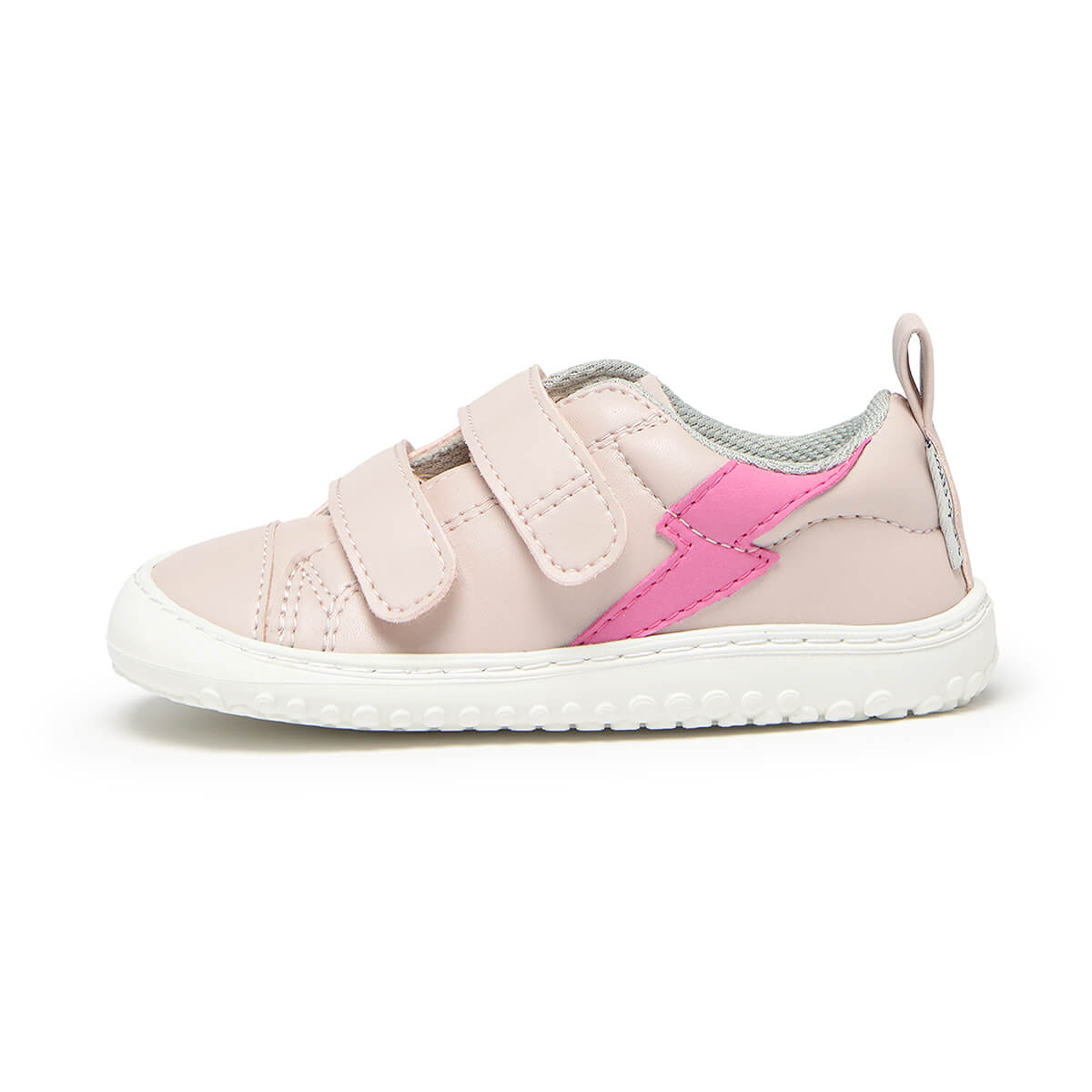 zapatillas deportivas infantiles escolares doble velcro color rosa palo claro moraira rayo rocker aw25 01