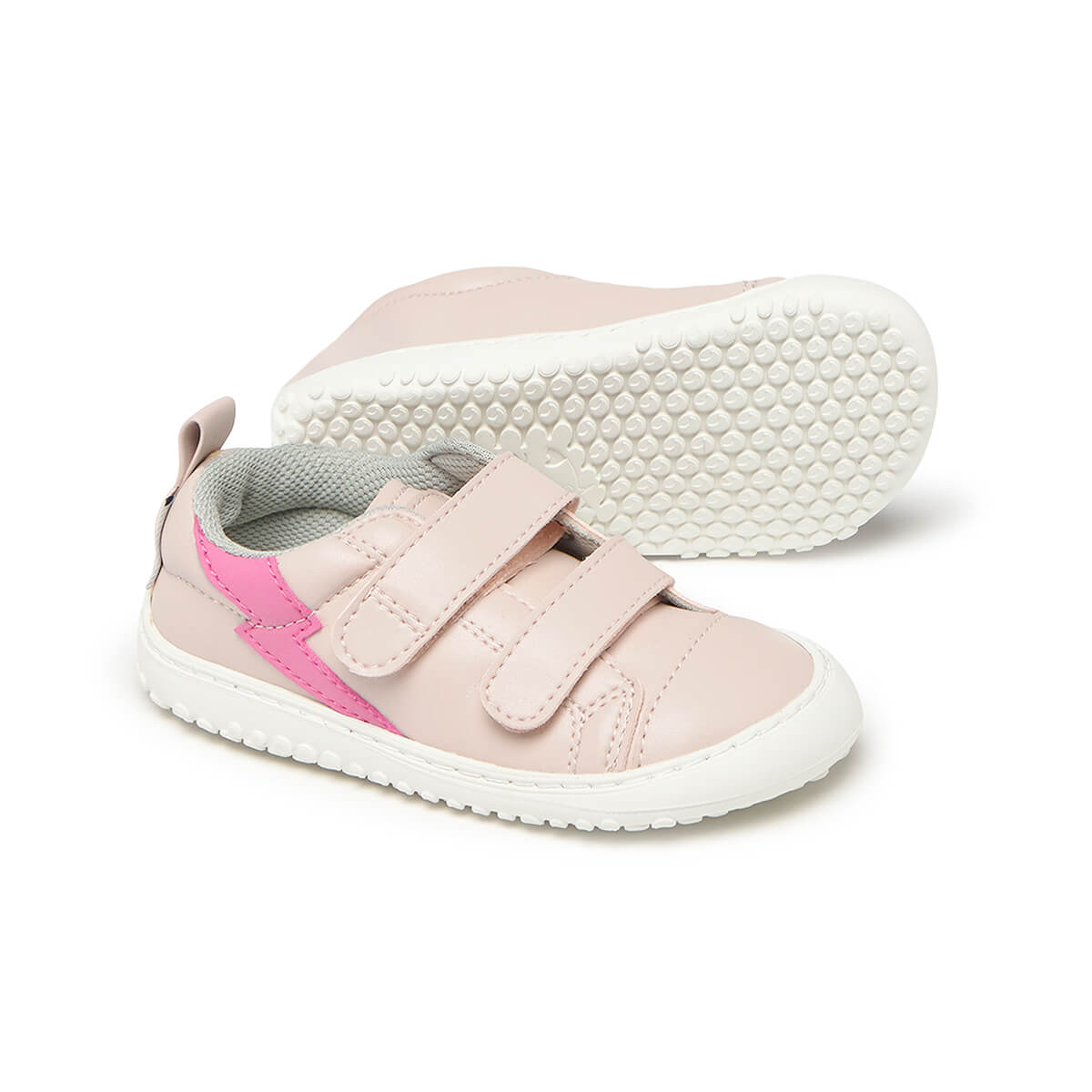 zapatillas deportivas infantiles escolares doble velcro color rosa palo claro moraira rayo rocker aw25 02