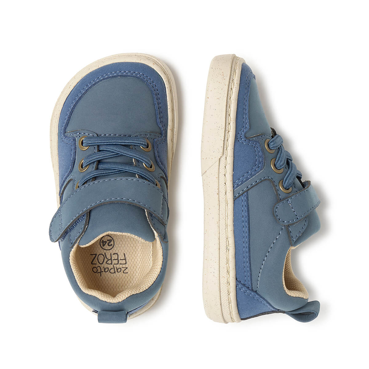 zapatillas deportivas respetuosas cordones velcro transpirables ninos cheste azul denim rocker aw25 03