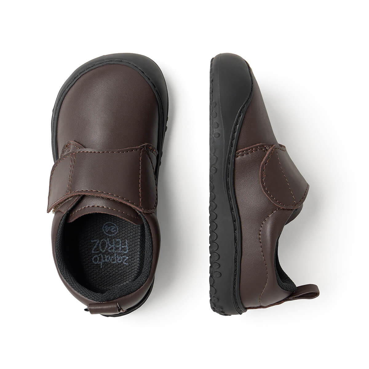 zapatillas escolares respetuosas comodas ligeras velcro jugar correr saltar color marron garbi rocker aw25 03