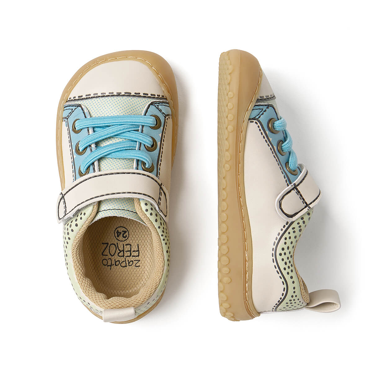 zapatillas infantiles suela antideslizante ligera flexible color azul claro paterna comic rocker aw25 03