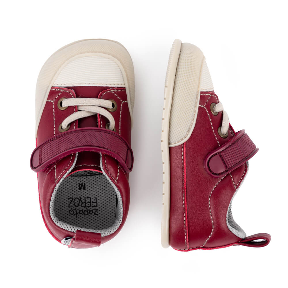 Paterna Feroz AW23 Blanco Microfibra ,Calzado minimalista para bebés con empeine medio y bajo. Veganas y en piel para primeros pasos.