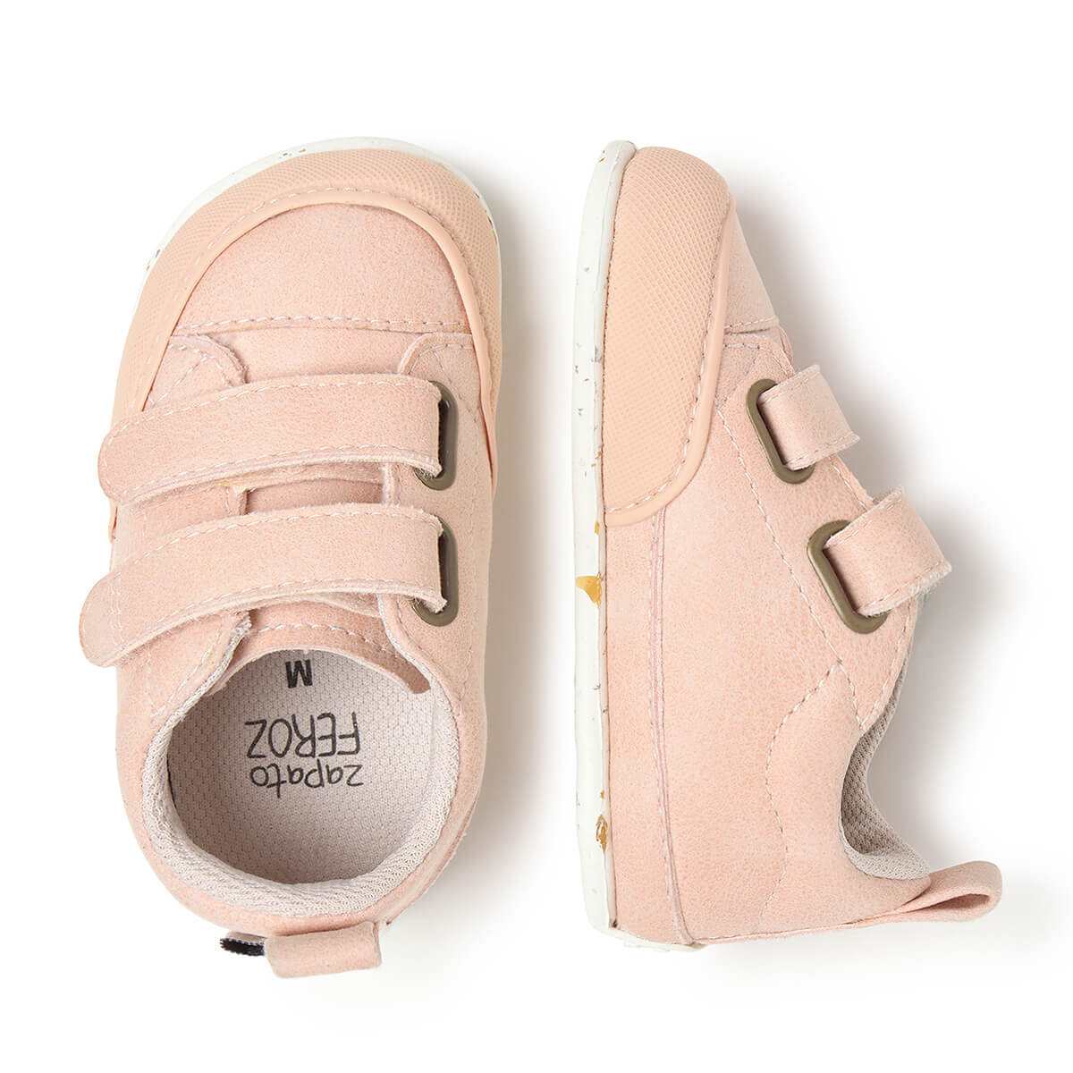 zapatillas minimalistas transpirables velcro bebes color rosa palo claro moraira feroz aw25 03