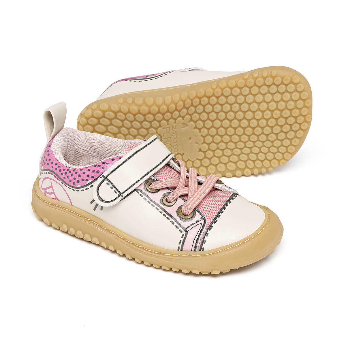 zapatillas respetuosas forma natural pie pisada estable segura ninas color rosa paterna comic rocker aw25 02