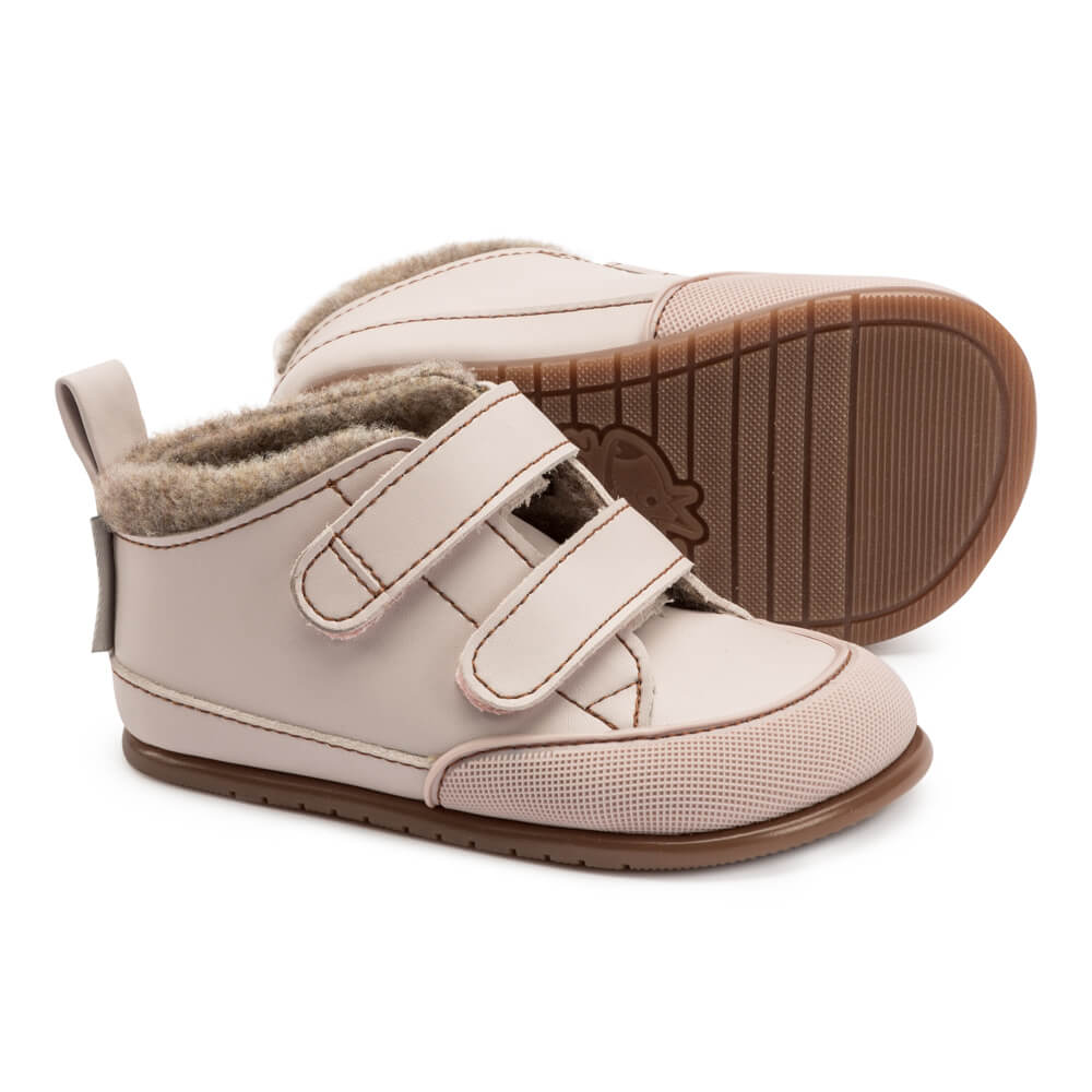 calzado infantil respetuoso borrego bota velcro calentitas feroz lirira rosapalo AW22 02
